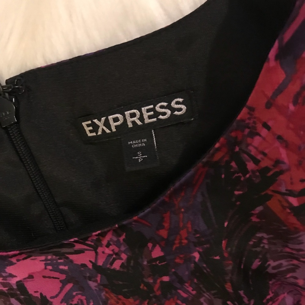 EXPRESS purple red pink peplum sleeveless top - Picture 6 of 7